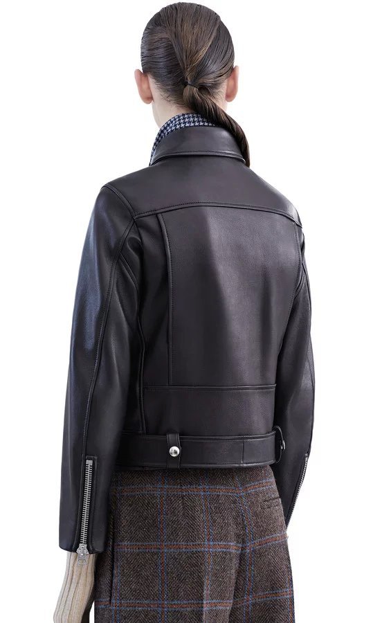 Black Faux Leather Jackets Zipper Basic Coat
