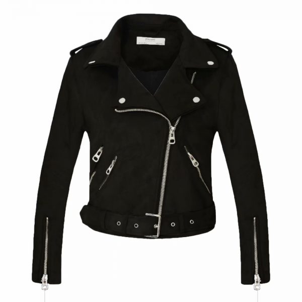 Suede Faux Leather Jackets Motorcycle Coat