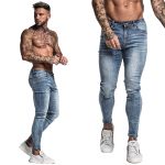 Men Skinny Jeans Distressed Denim Stretch Jeans