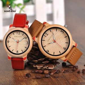 Lovers Bamboo Watches Analog Quartz Wristwatches