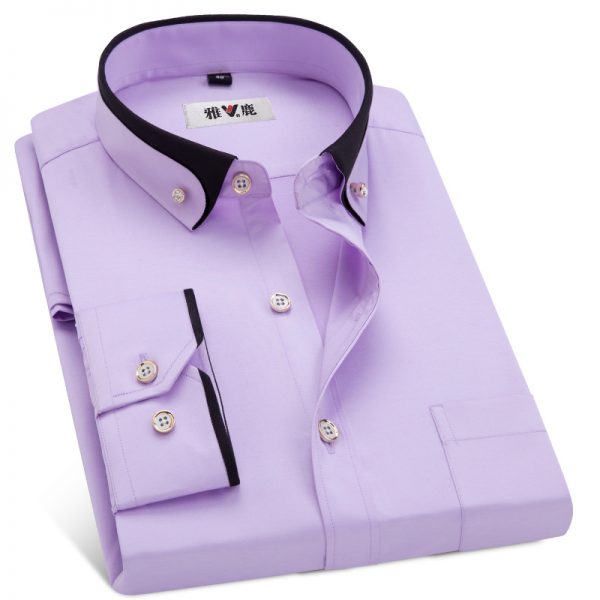 Men Business Dress Shirts Formal Collar Shirt