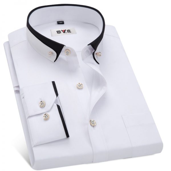 Men Business Dress Shirts Formal Collar Shirt