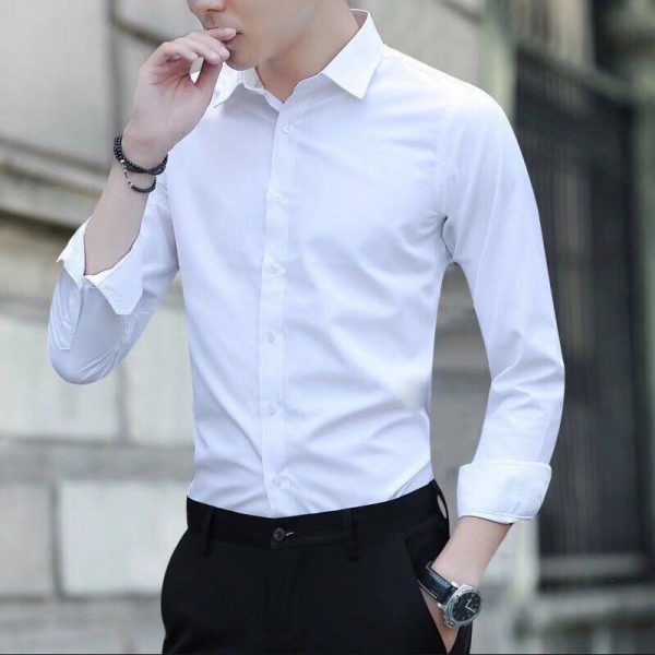Men Business Dress Long Sleeved Shirt Casual Shirts