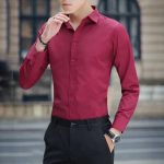 Men Business Dress Long Sleeved Shirt Casual Shirts