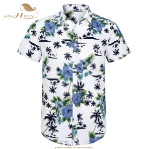 Cotton Hawaiian Shirt Floral Print Summer Shirts