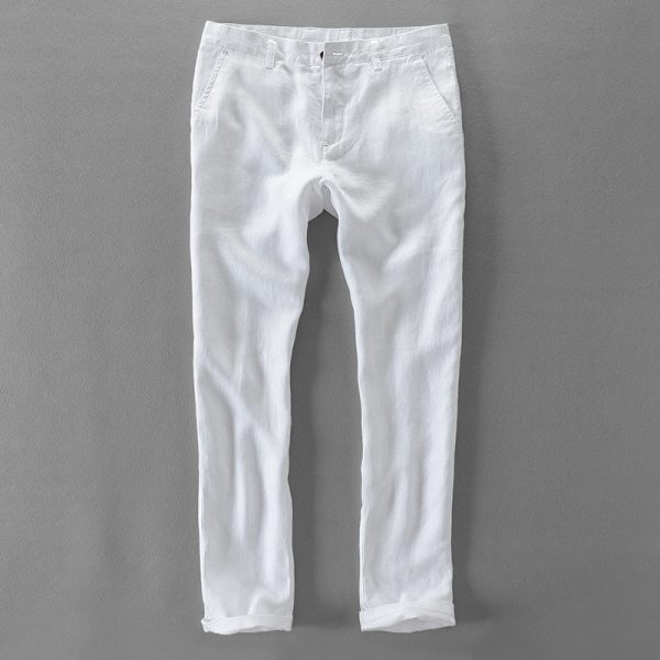 Linen Casual Pants Long Men Trousers