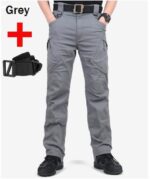 gray pants and belt