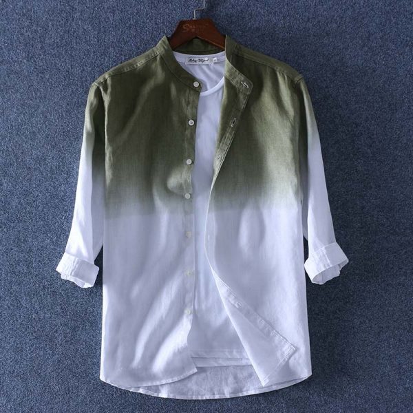 100% Linen Shirt Three Quarter Sleeve Shirts
