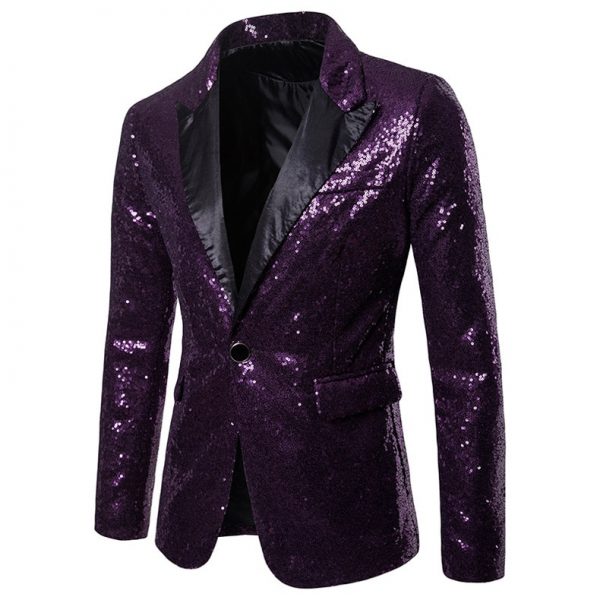 Glitter Embellished Blazer Jacket Nightclub Prom Suit