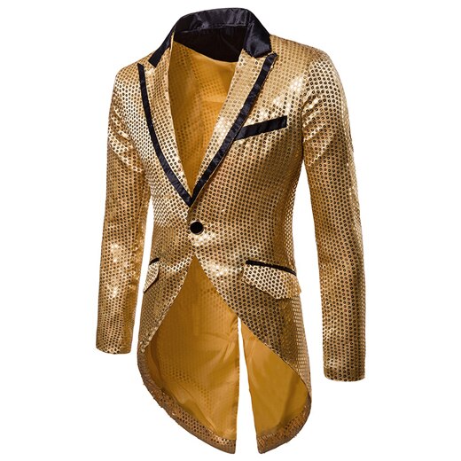 Glitter Embellished Blazer Jacket Nightclub Prom Suit