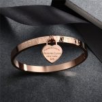 Lover Cuff Bracelets Bangles Heart Pendant