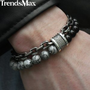 Beaded Bracelet Stainless Steel Bracelets