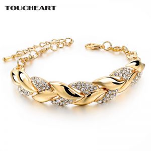 Leaf Bracelet Crystal Bracelets Wedding Jewelry