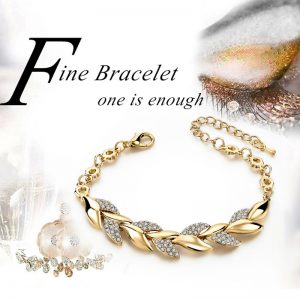 Leaf Bracelet Crystal Bracelets Wedding Jewelry