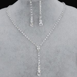 Crystal Necklace Earrings Bridal Wedding Jewelry