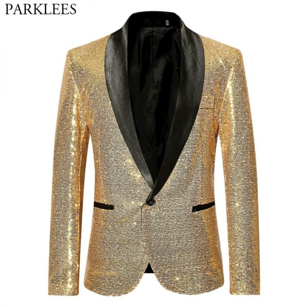 Shiny Sequin Bling Glitter Suits Blazer