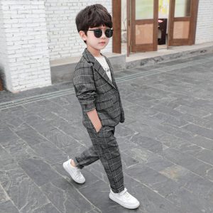 Plaid Cool Design Suit for Child