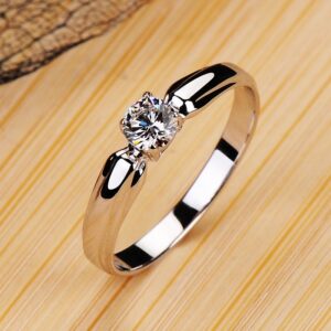 Luxury Silver Engagement Ring