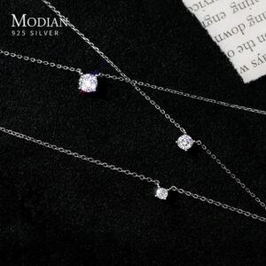 Sparkling Zircon Pendant Necklace