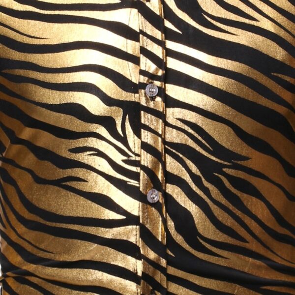 Gold Zebra Print Disco Shirt