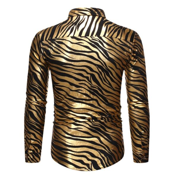 Gold Zebra Print Disco Shirt