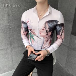 Digital Print Shirts Men Fashion