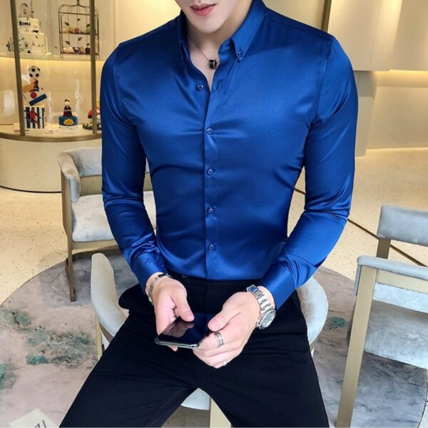 Embroidery Mens Shirts Formal Blouse
