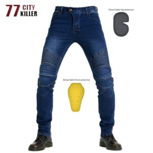 Motorcycle Jeans Men Denim Pants