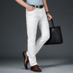 Spring White Jeans Casual Pants