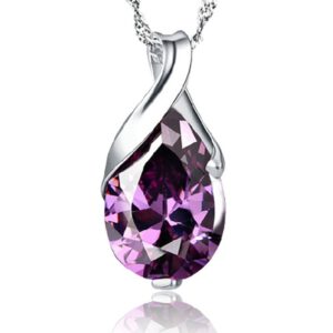 Angel Crystal Purple Pendant Necklace