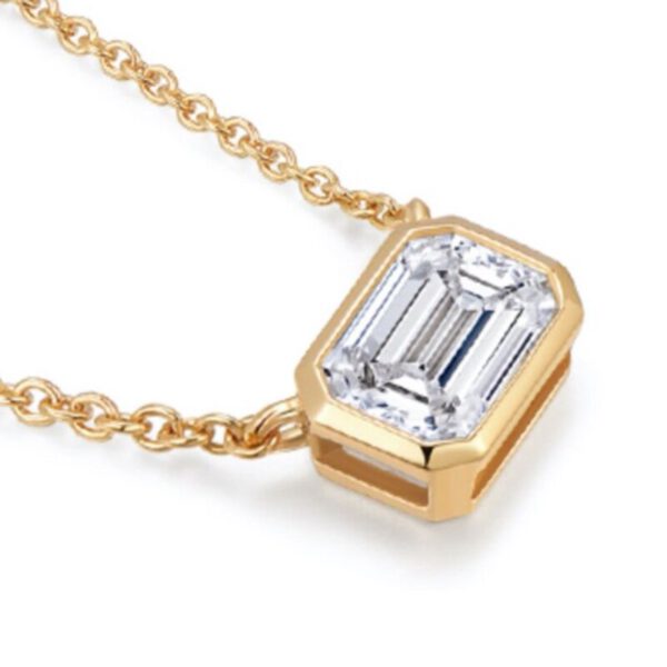 1.5 Carat Square Diamond Pendant Necklace