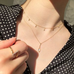 Vintage Crystal Pendant Long Necklace