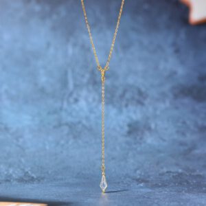 Vintage Crystal Pendant Long Necklace