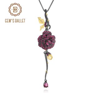 Natural Rhodolite Garnet Pendant Necklace