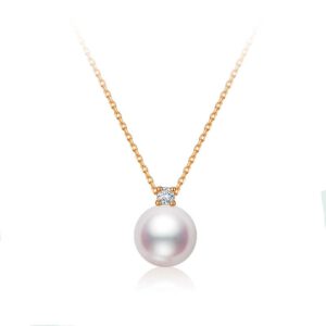 18k Gold Natural Pearl Pendant Necklace