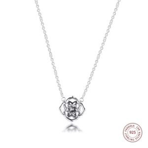 Silver Rose Petals Collier Necklaces