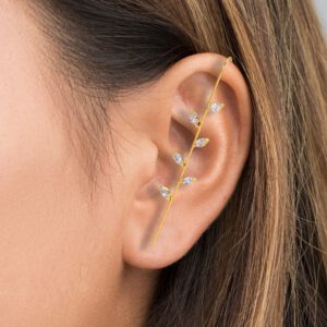 Stud Copper Zircon Piercing Earrings