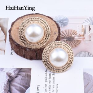 Gold Pearl Korean Clip Earrings