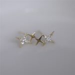 Japanese Crystal Star Gold Earrings