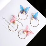 Asymmetric Butterfly Imitation Pearl Earrings