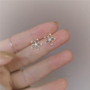 Japanese Hollow Crystal Flower Earrings