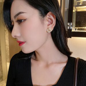 Opal Petal Circle Stud Earrings
