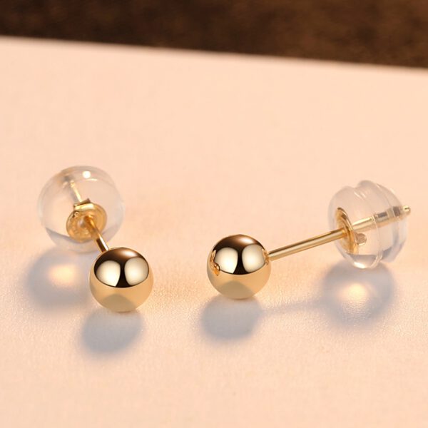Genuine Bead Ball Stud Earrings