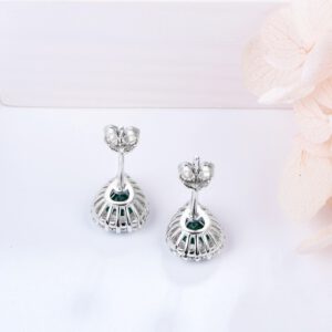 Moissanite Diamonds Emerald Gemstone Earrings