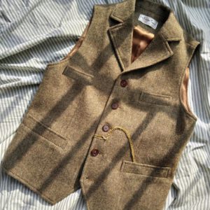 Men Tweed Vest Steampunk Jacket