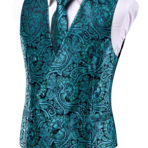 Men Waistcoat Paisley Floral Vest