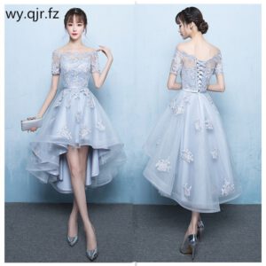Embroidery Bridesmaid Dresses Off Collar