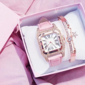 Women Diamond Watch Square Bracelet Watches