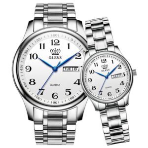Couple Quartz Watch Stainless Steel Wristwatch