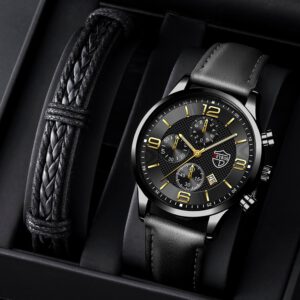 Leather Men's Watches Luxury Quartz Wristwatch